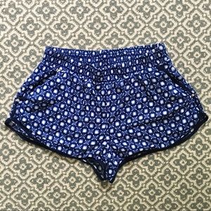 Blue tile mosaic pattern shorts